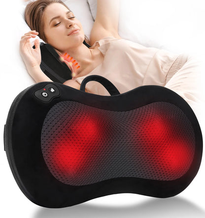 Shiatsu Back Massager for Pain Relief Deep Tissue, with Heat Cordless Portable Back and Neck Massager, 3D Kneading Lower Back El