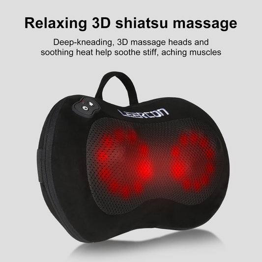 Shiatsu Back Massager for Pain Relief Deep Tissue, with Heat Cordless Portable Back and Neck Massager, 3D Kneading Lower Back El
