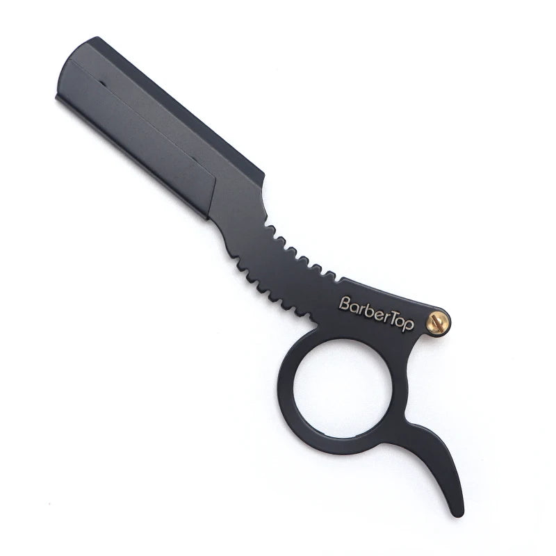 Manual Barber Razor Haircut Shaving Tool - Beard Eyebrow Trimming Blades Straight Edge for Hairdresser Professional Depilation