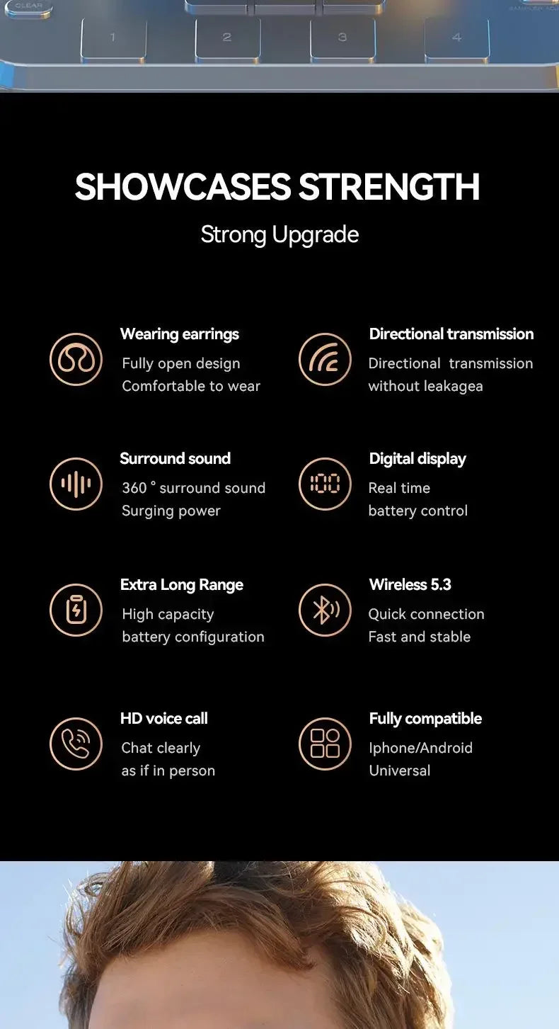 Auriculares Inalámbricos de Conducción Ósea Bluetooth 5.3 – AURICULARES DE GANCHO 5.3