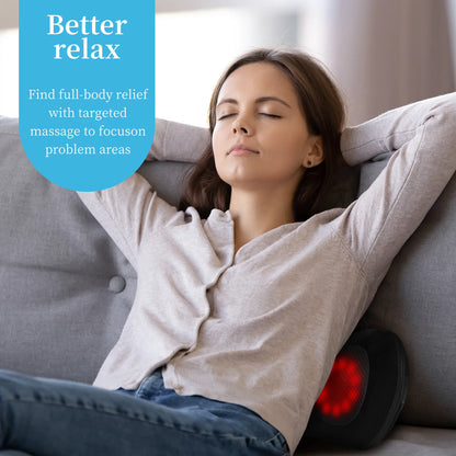 Shiatsu Back Massager for Pain Relief Deep Tissue, with Heat Cordless Portable Back and Neck Massager, 3D Kneading Lower Back El
